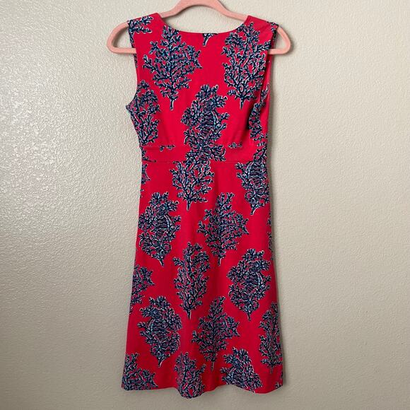 Lilly Pulitzer Dress Womens Size XS Pink Blue Mini Coral Reef Jersey Knit Beach - Picture 8 of 11